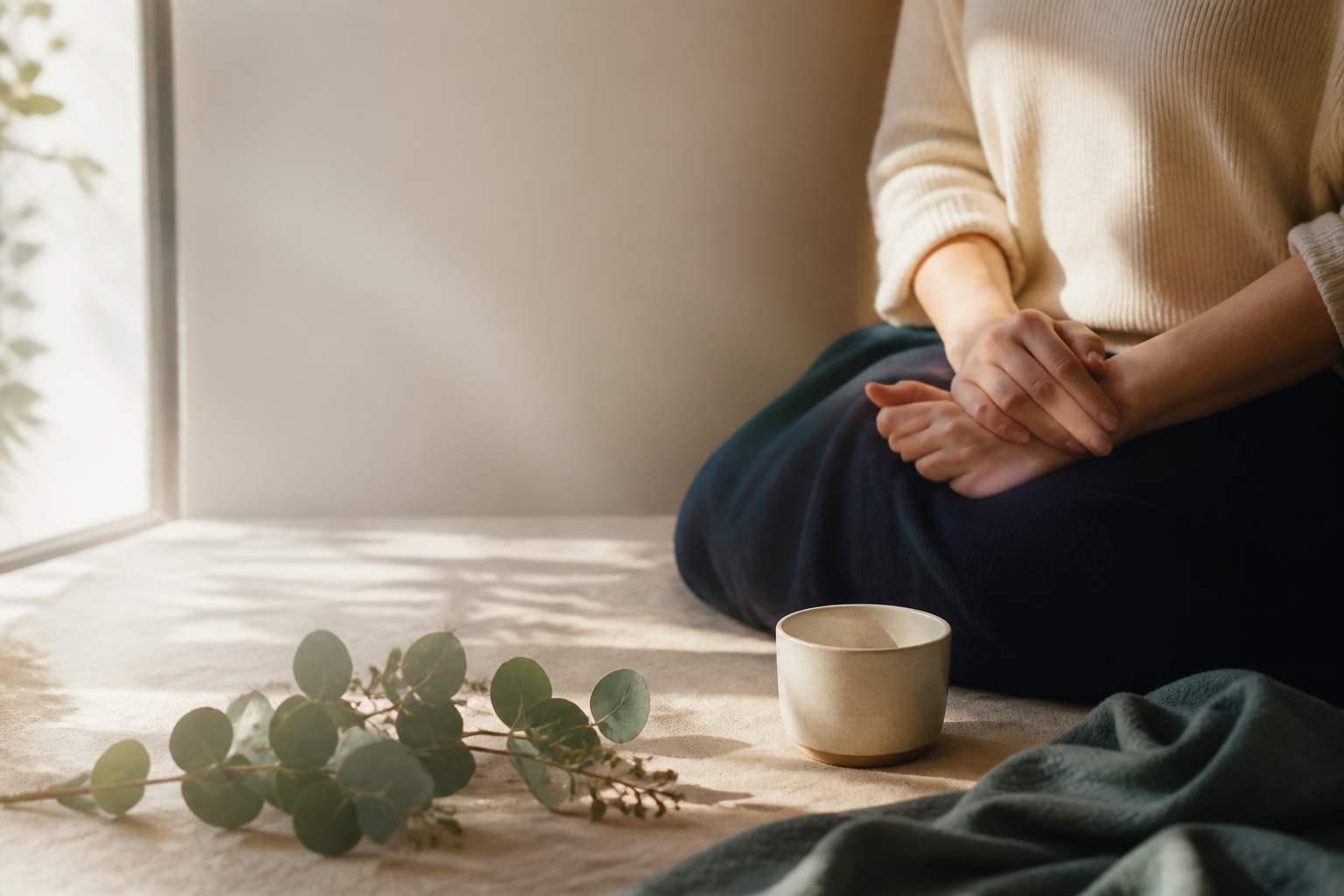 A calm, whole-person healing scene that sets a reassuring mood beside the webinar registration form